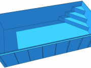 Бассейн из пластика с римскими ступенями прямоугольный